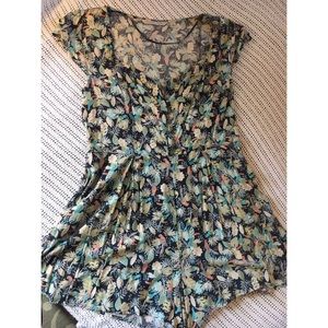 LC Lauren Conrad tropical parrot print romper